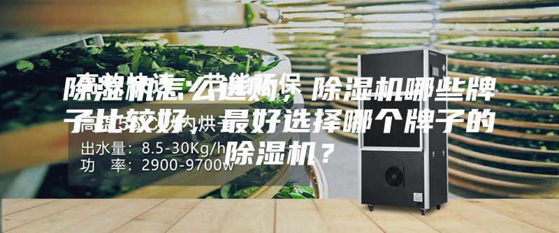 除濕機怎么選購，除濕機哪些牌子比較好，最好選擇哪個牌子的除濕機？